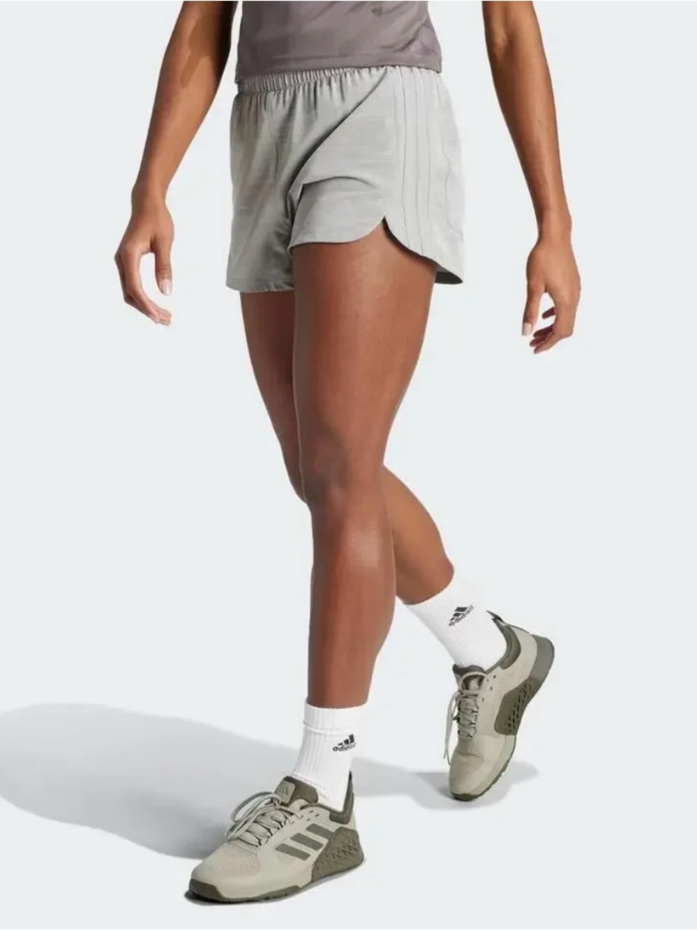 Adidas Pacer Light Gray Athletic Shorts